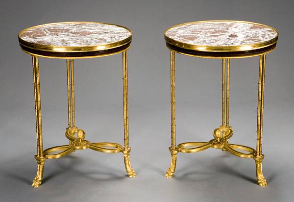 Appraisal: A pair of Louis XVI style gilt bronze marble and