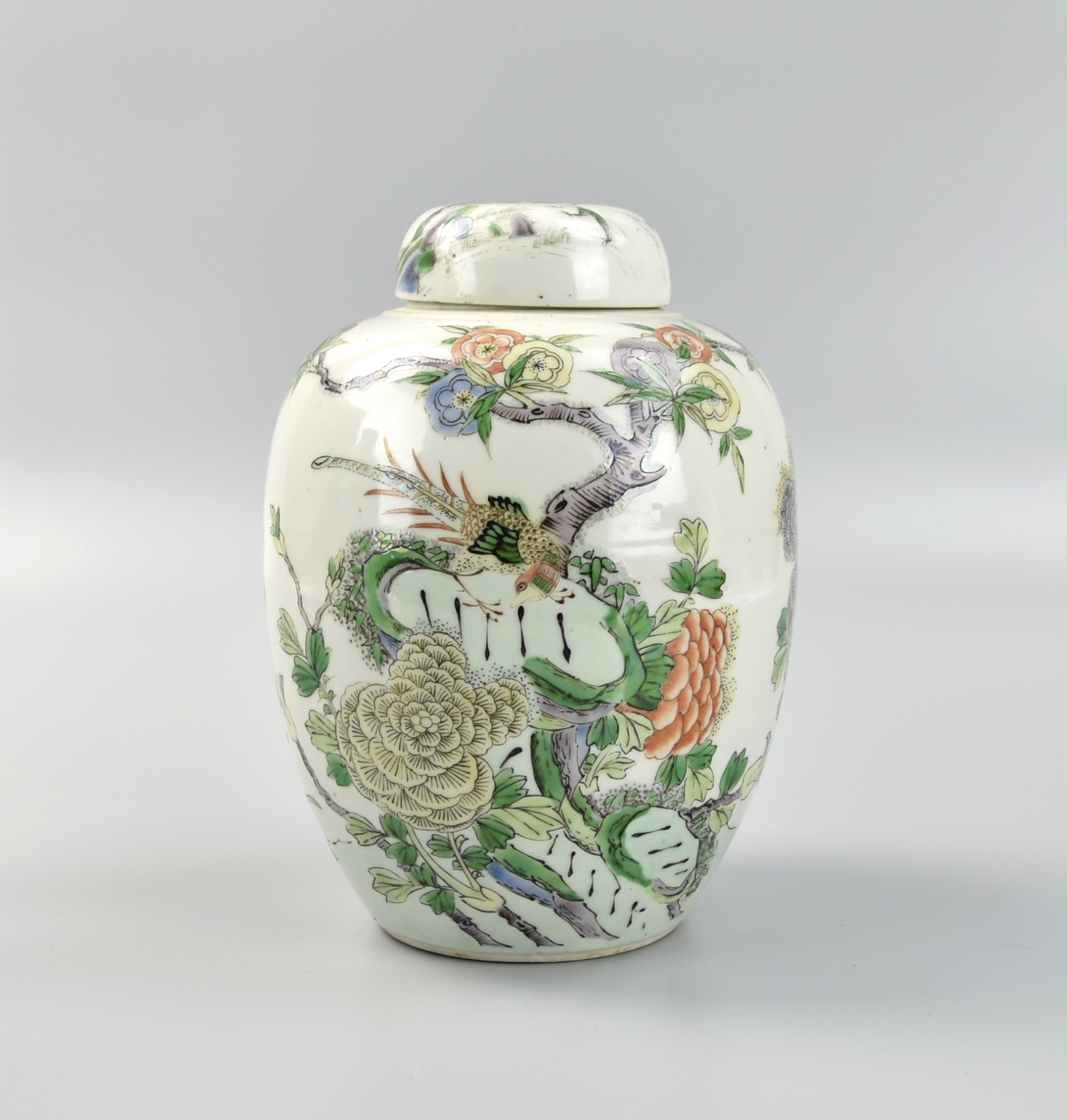 Appraisal: CHINESE FAMILLE VERTE JAR AND COVER TH C Chinese th