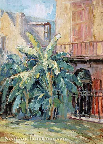 Appraisal: Alberta Kinsey American New Orleans - Banana Trees French Quarter