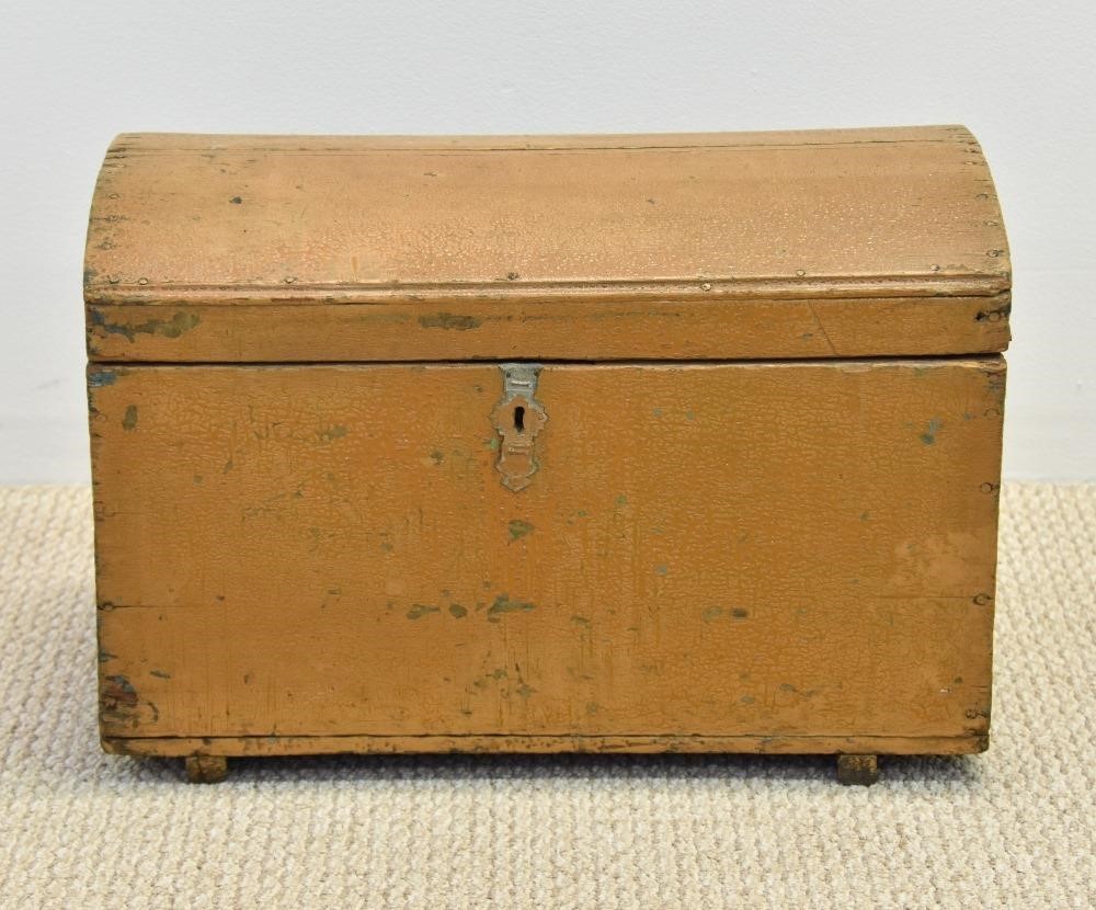 Appraisal: Dome lid trunk in old mustard paint circa h x