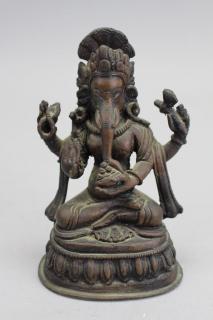 Appraisal: th C Bronze Seated Bronze Ganesha th C Bronze Seated