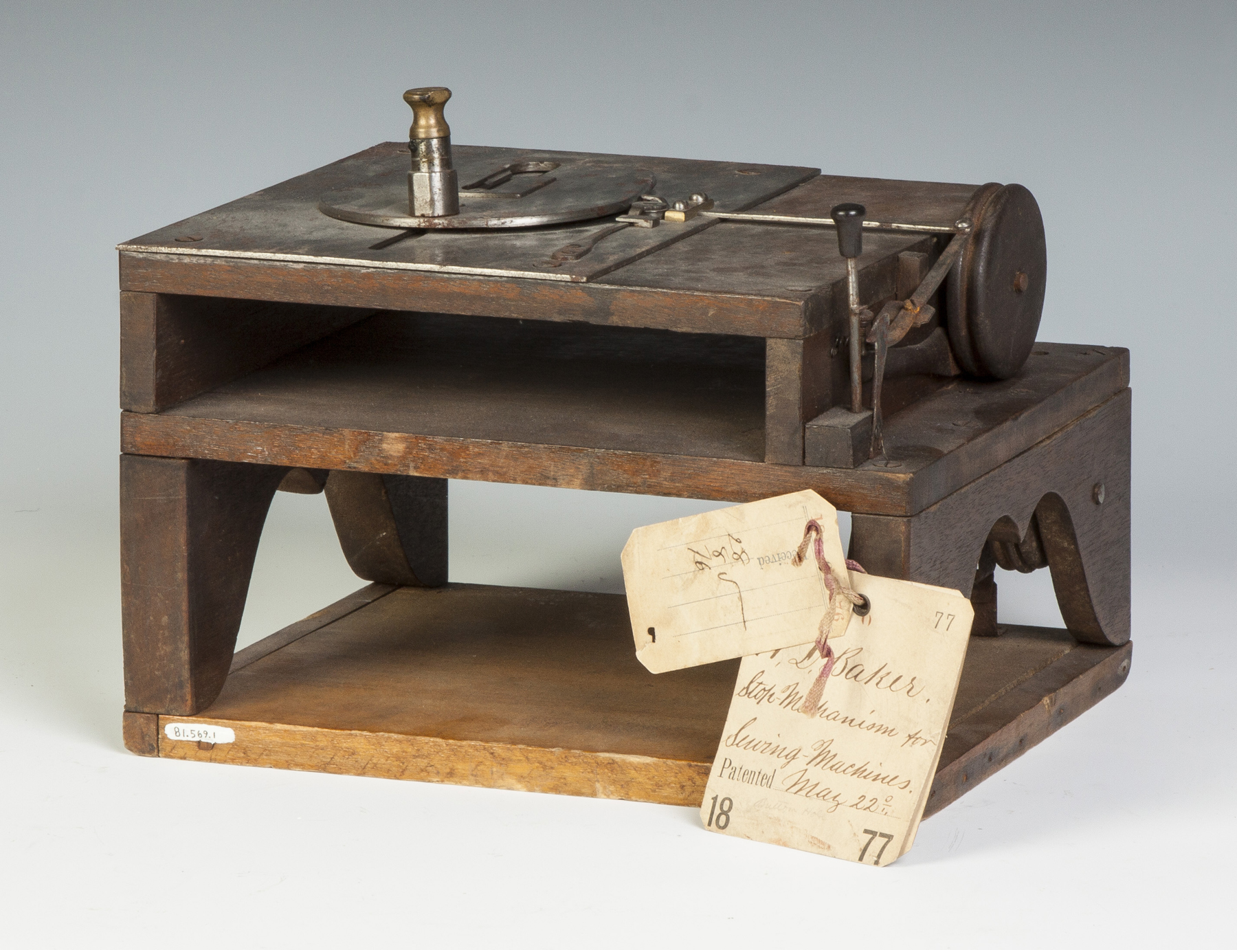 Appraisal: Henry D Baker Sewing Machine Patent Model C Lynn MA