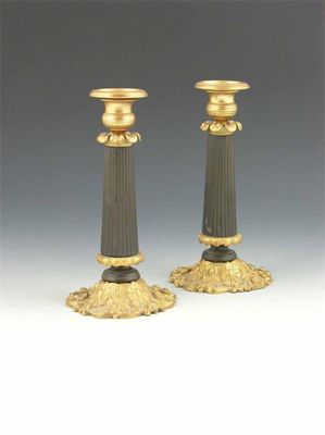 Appraisal: A pair of late th century French gilt brass and