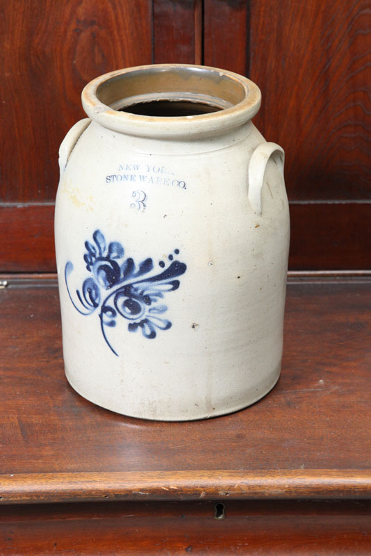 Appraisal: STONEWARE CROCK Three gallon crock impressed ''New York Stoneware Co