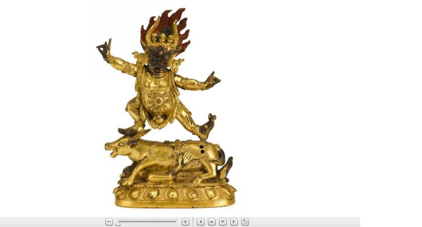 Appraisal: Sino Tibetan gilt bronze figure of Yama th century