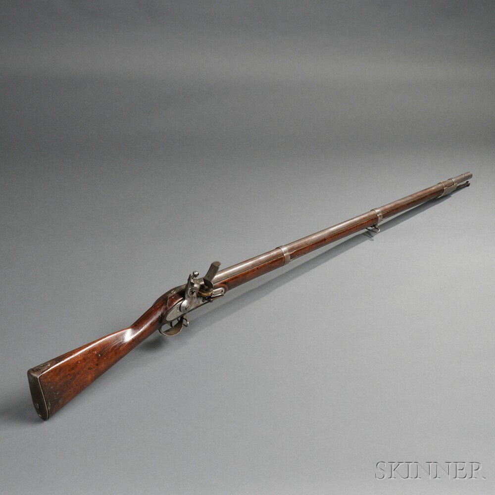 Appraisal: Model Flintlock Musket c walnut stock with light JM cartouche