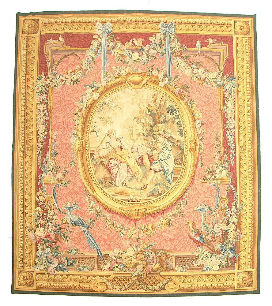 Appraisal: A MODERN CONTINENTAL TROMPE L'OEIL TAPESTRY A MODERN CONTINENTAL TROMPE