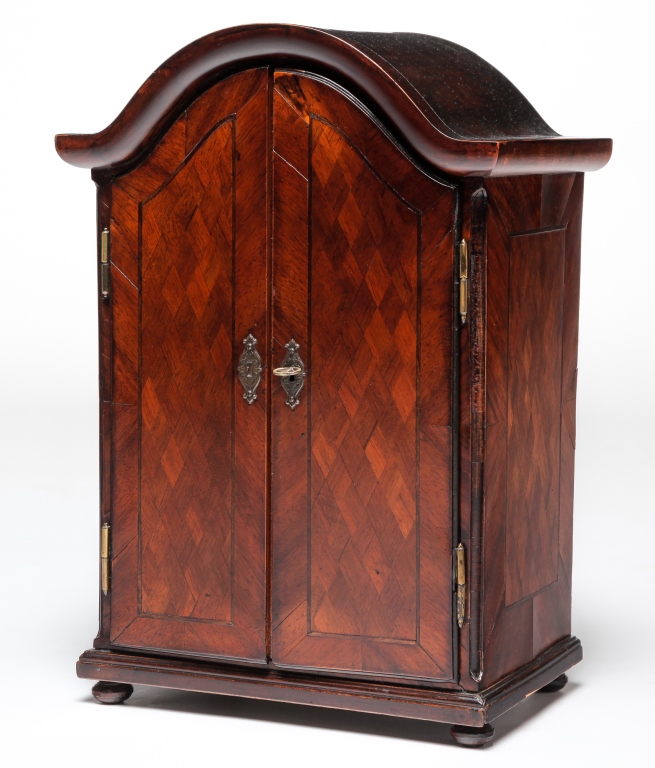 Appraisal: EUROPEAN SPECIMAN CABINET Mid th century mixed woods including mahogany