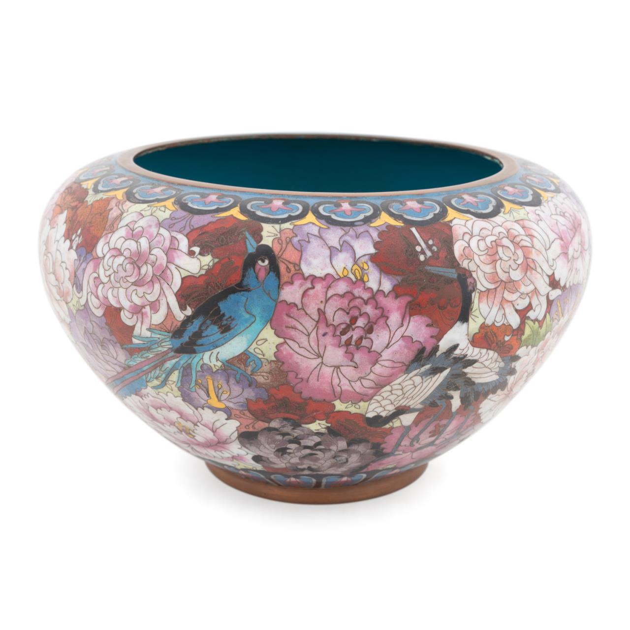 Appraisal: LARGE CHINESE FLORAL CLOISONNE BOWL Chinese floral cloisonne bowl of