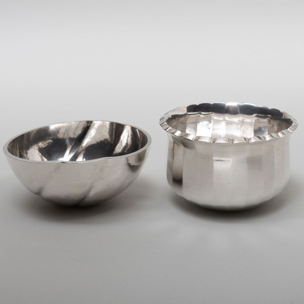 Appraisal: Modernist Claes Giertta Swedish Silver Bowl and a Scalloped Karlheinz