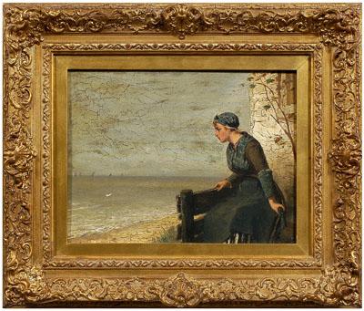 Appraisal: Sipke Kool painting Dutch - woman gazing out at sea