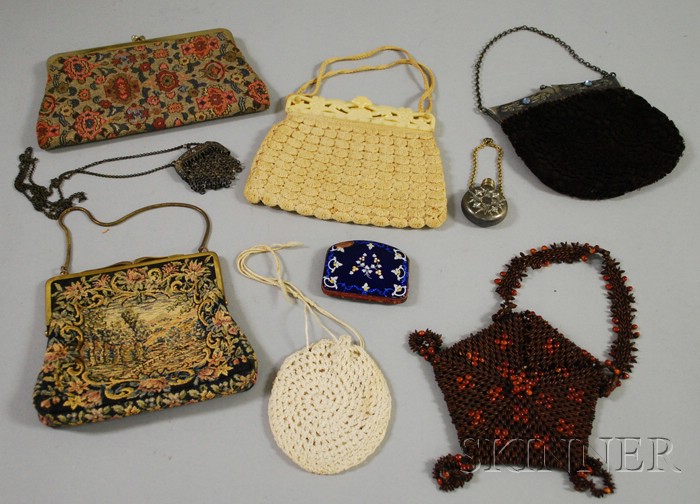 Appraisal: Group of Mostly Modern Woven and Embroidered Purses including an