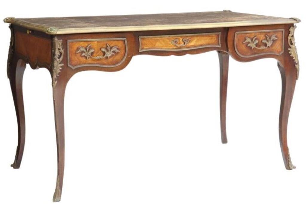 Appraisal: French Louis XV style writing desk early th c embossed