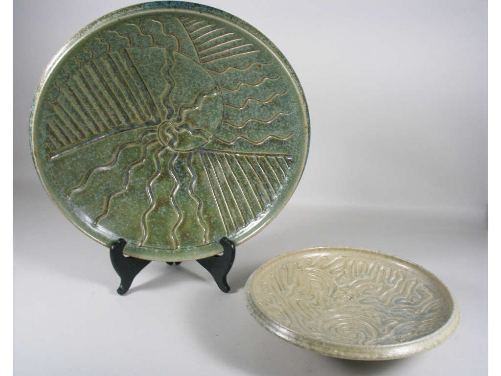 Appraisal: NC Pottery Ben Owen III Two Plates the first is