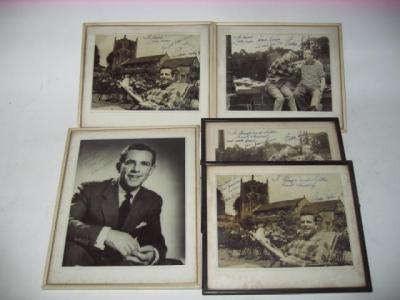 Appraisal: Five framed photographs of Norman Wisdom three also including Eddie