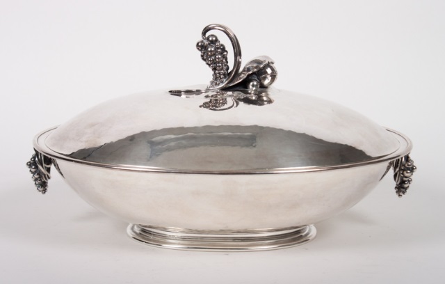 Appraisal: Georg Jensen sterling silver covered serving dish in the Grape