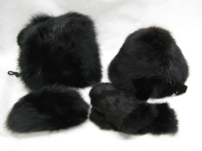 Appraisal: TWO LADY'S FUR COLLECTIONS Rabbit hat with curled bill and