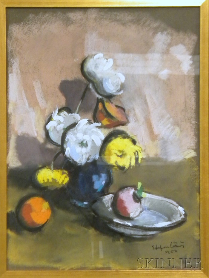 Appraisal: Stefan L k s Hungarian American - Still Life with