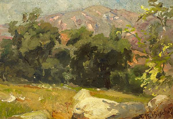 Appraisal: Franz A Bischoff American - Landscape with Yellow Rock signed