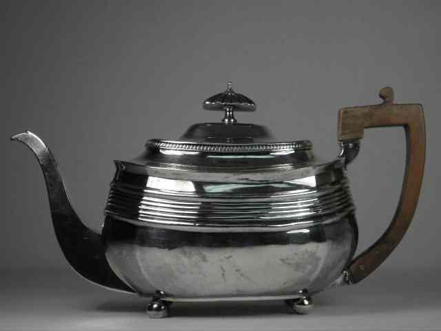 Appraisal: A th century English sterling silver teapot by Charles Fox