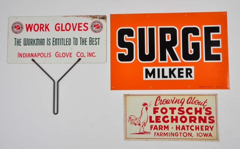 Appraisal: Lot Of Farming Related Metal Signs This lot includes a