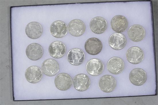 Appraisal: TWENTY PEACE DOLLARS ASSORTED DATES