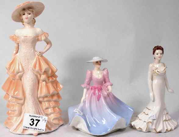 Appraisal: Coalport Figure Ladies of Fashion Cafe Royale Crystal and Garden