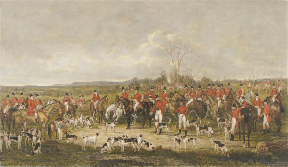 Appraisal: VICTORIAN HUNT SCENE COLORED ENGRAVING The Bedale Hunt engraved by