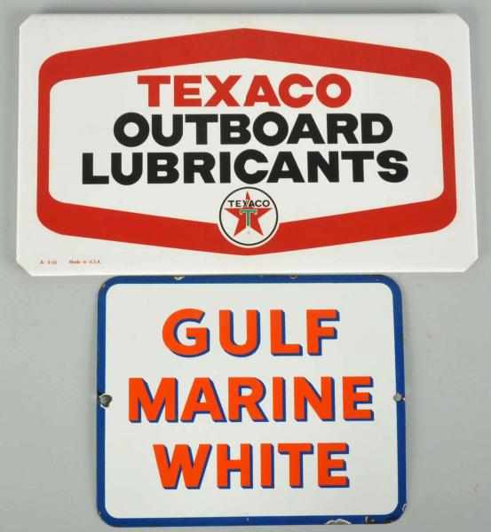 Appraisal: Texaco Gulf Signs Description aluminum Texaco Lubricants sign is marked