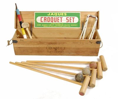 Appraisal: Jacques London A croquet set in a pine box bearing