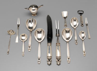 Appraisal: George Jensen sterling flatware piec