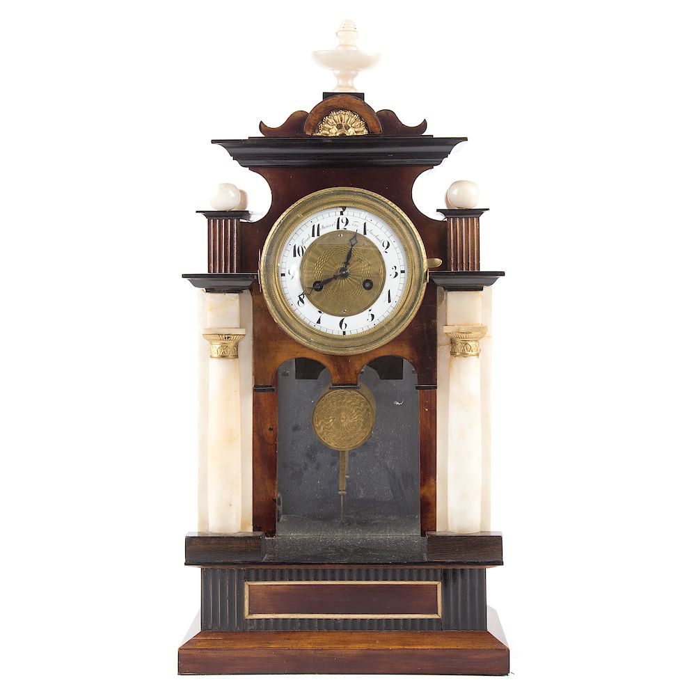 Appraisal: Biedermeier Style Portico Mantel Clock Friedrich Memert Auerbach second quarter-