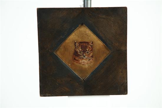 Appraisal: CAT PORTRAIT AMERICAN SCHOOL LATE TH-EARLY TH CENTURY Oil on