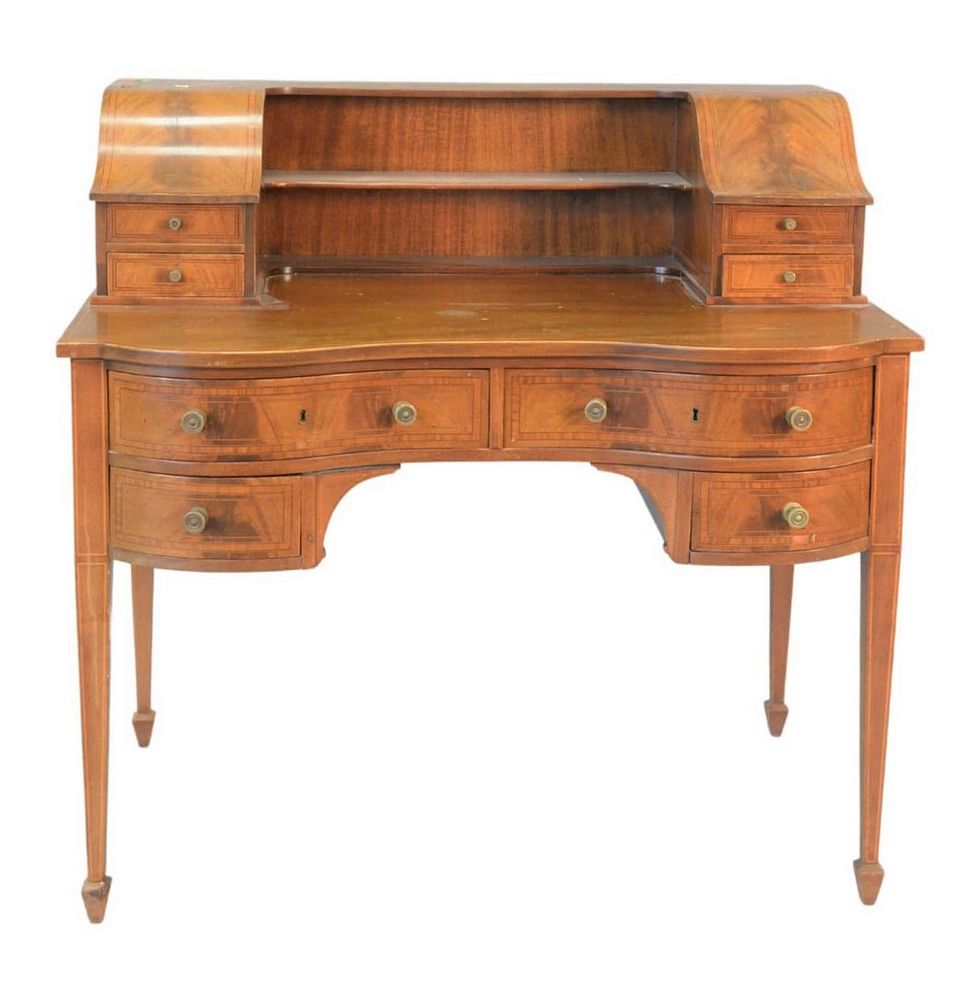 Appraisal: Mahogany Desk top with lift top cabinets height inches width