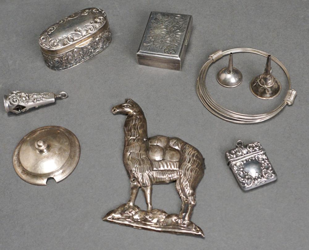 Appraisal: Collection of Miniature Sterling Silver Boxes Novelties and Related Articles