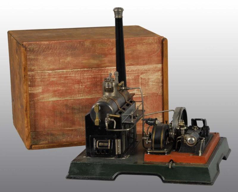 Appraisal: Marklin Horizontal Boiler Steam Engine Description Includes original wooden box