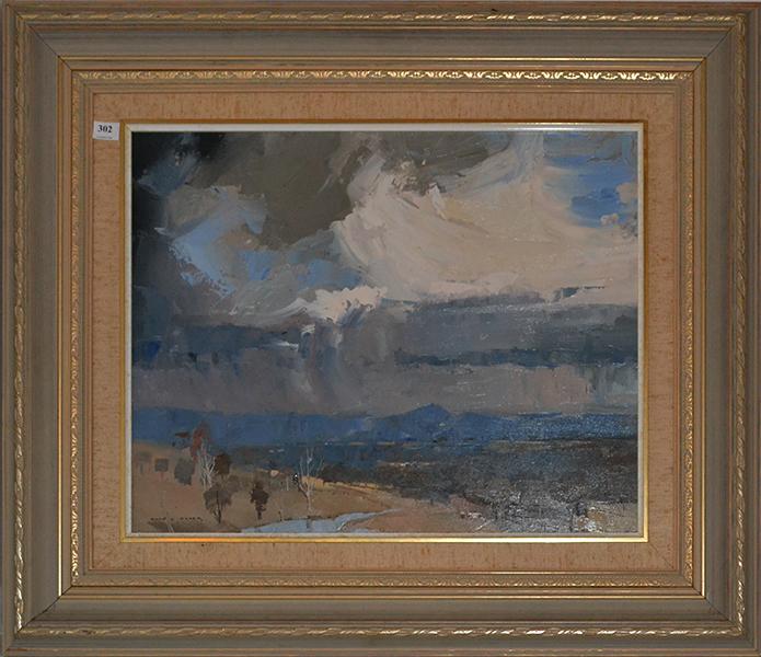 Appraisal: ALAN DOUGLAS BAKER - Untitled Landscape oil on board signed