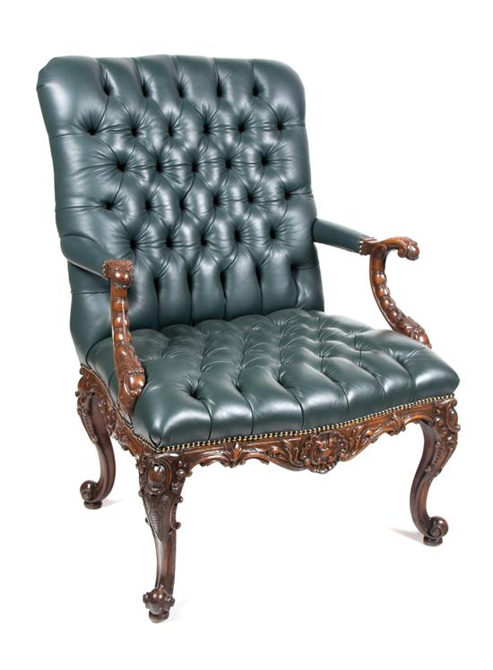 Appraisal: Sale Lot A George I Style Mahogany Library Chair th