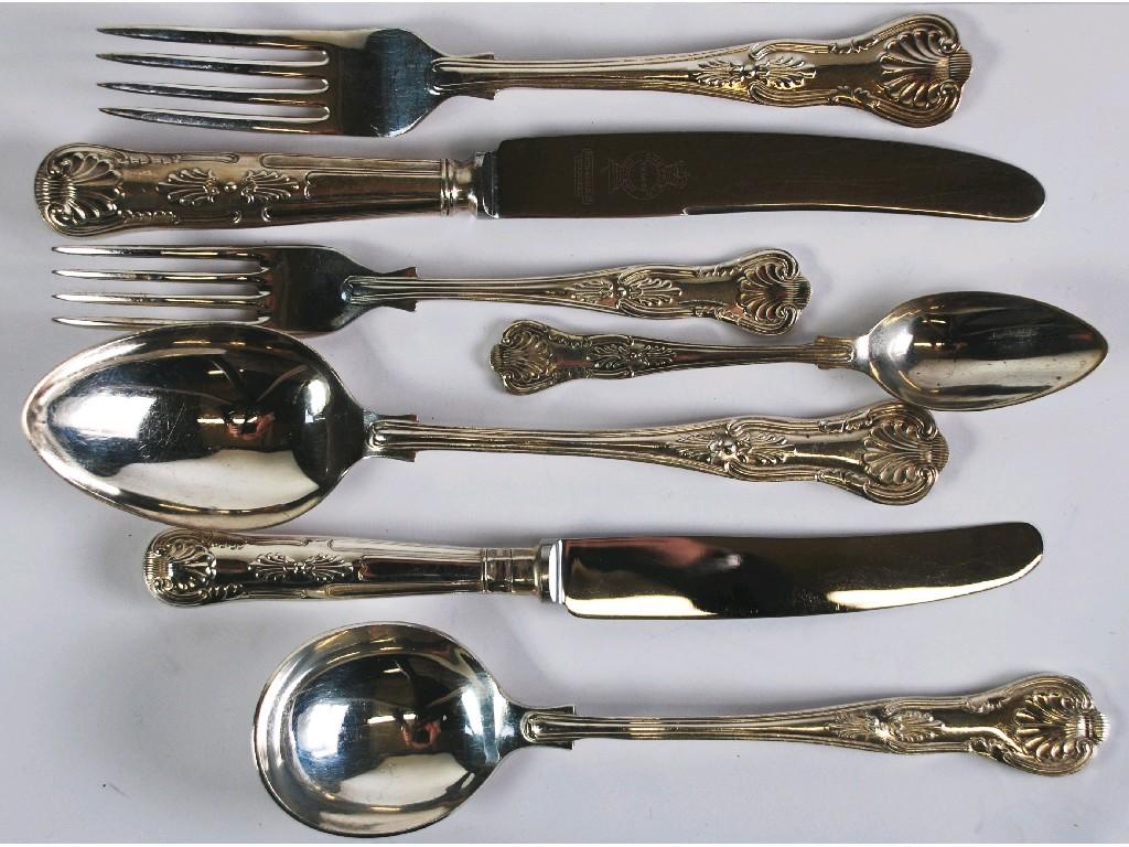 Appraisal: ONE HUNDRED AND TWENTY PIECE KINGS PATTERN ELECTROPLATED TABLE SERVICE