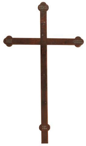 Appraisal: Dutch painted wood cross th c approx h w d