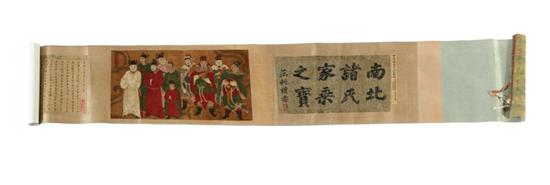 Appraisal: SCROLL China th- th century gouache on paper Extensive scroll