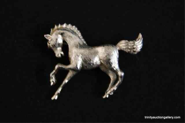 Appraisal: Vintage Monet Horse Brooch - Silver ToneThis is a very