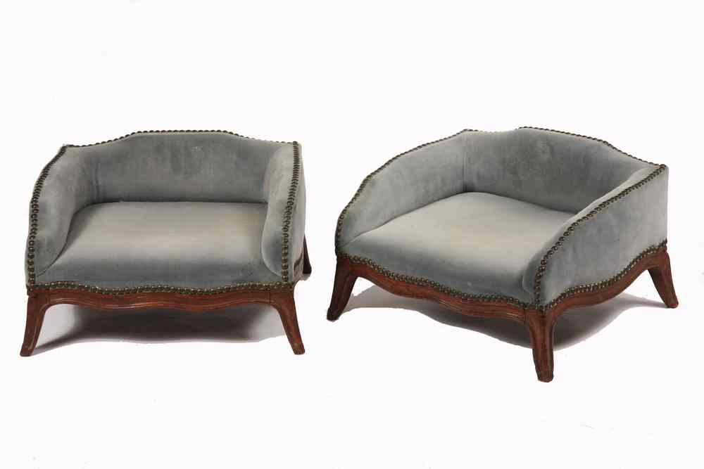 Appraisal: PAIR FRENCH FOOTSTOOLS - Custom Replicas of Louis XV Style