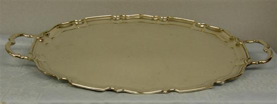 Appraisal: Silver plated serpentine shaped tray wide