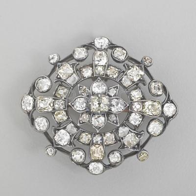 Appraisal: VICTORIAN DIAMOND BROOCH OMC and rose cut diamonds approx cts