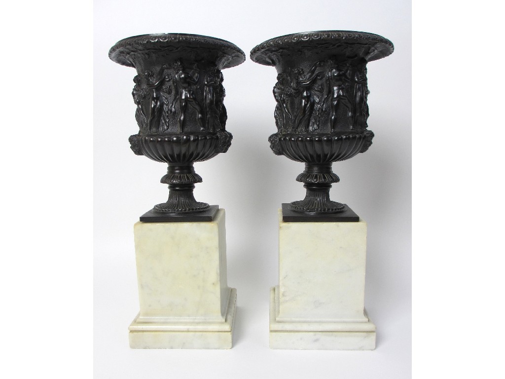 Appraisal: A pair of Neo-Classical Grand Tour bronze vases cast with