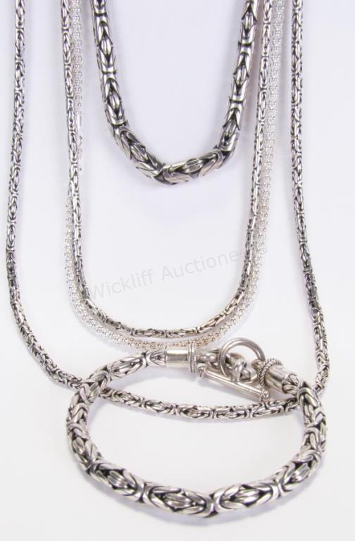 Appraisal: Sterling silver jewelry including matching necklace and bracelet marked BA