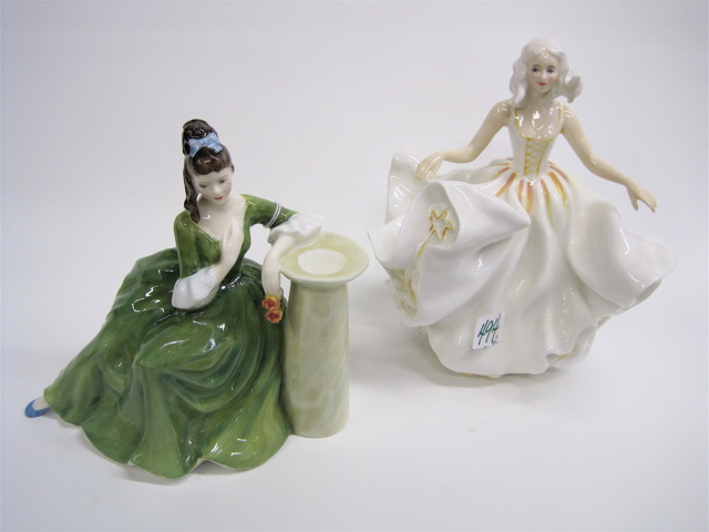 Appraisal: TWO ROYAL DOULTON PORCELAIN FIGURES Secret Thoughts HN H together