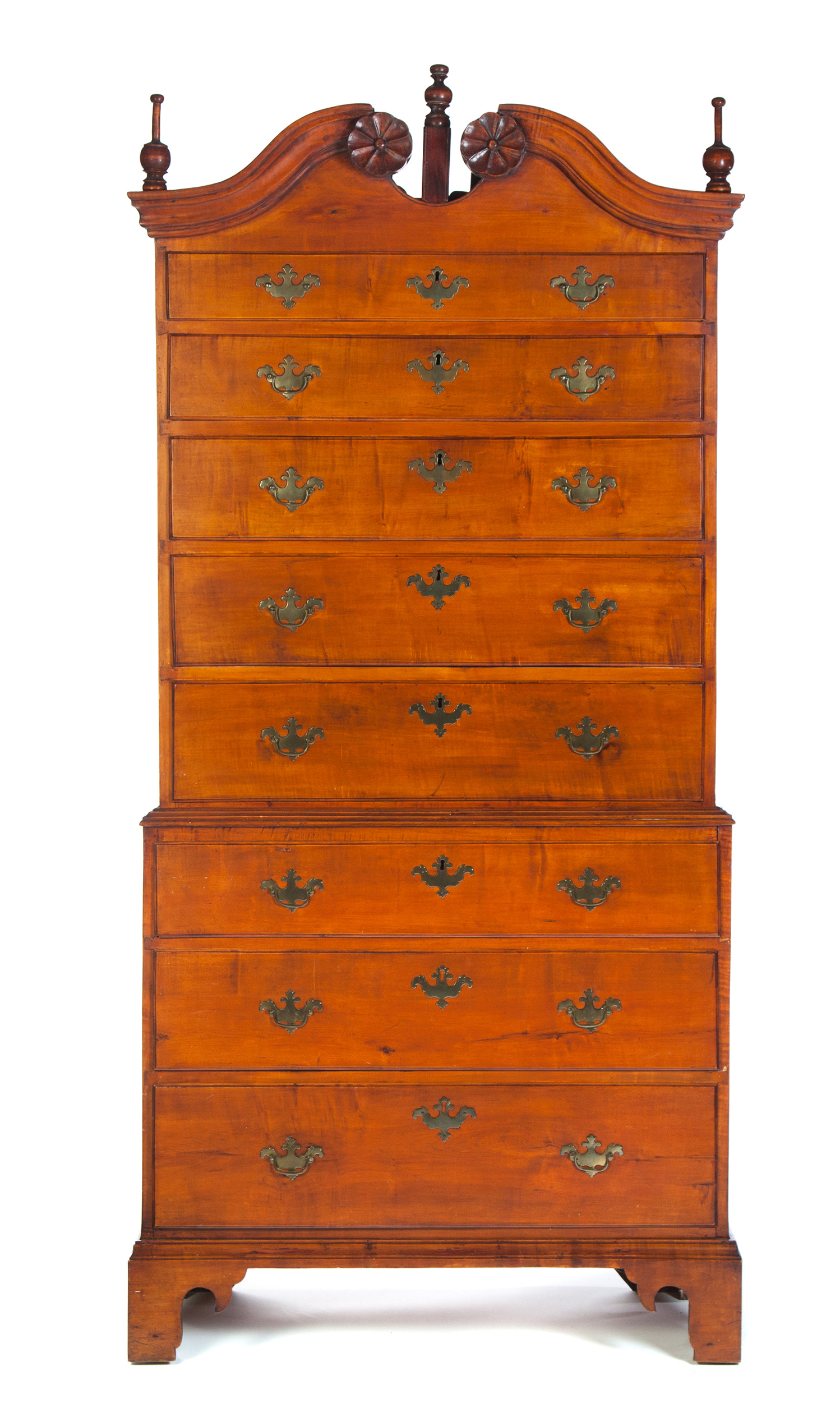 Appraisal: AMERICAN CHIPPENDALE HALF BONNET CHEST-ON-CHEST Possibly Southeastern Pennsylvania th quarter-