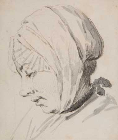 Appraisal: PIERRE-JACQUES VOLAIRE French -circa Study of a Woman's Head in